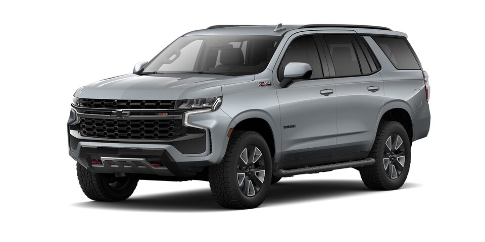 Chevrolet Tahoe 2024, SUV con 3 filas de asientos en color gris tiburón